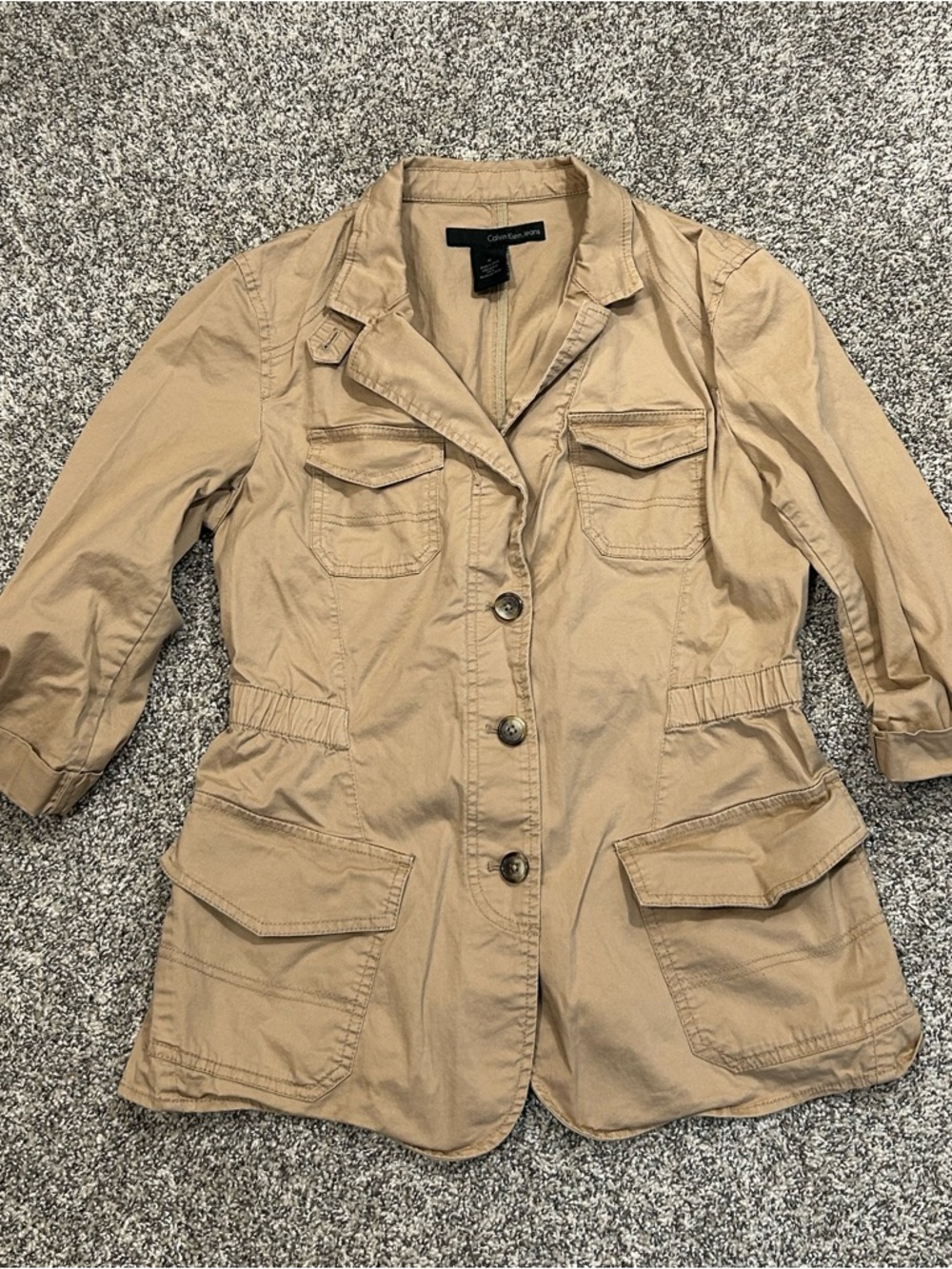 Calvin Klein Jeans Beige Utility Jacket - Women size M